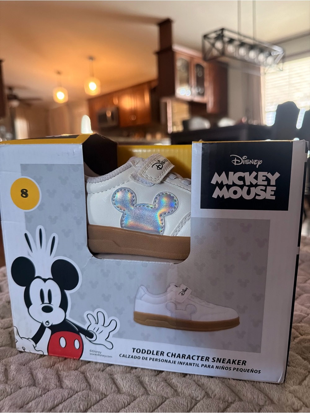 Disney Mickey Mouse Toddler Sneakers - White with Holographic Accent